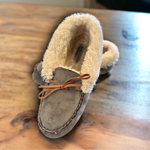 Sz 8 Portland Boot Company Shearling Lined Slippers - Pewter - Picture 3 of 7